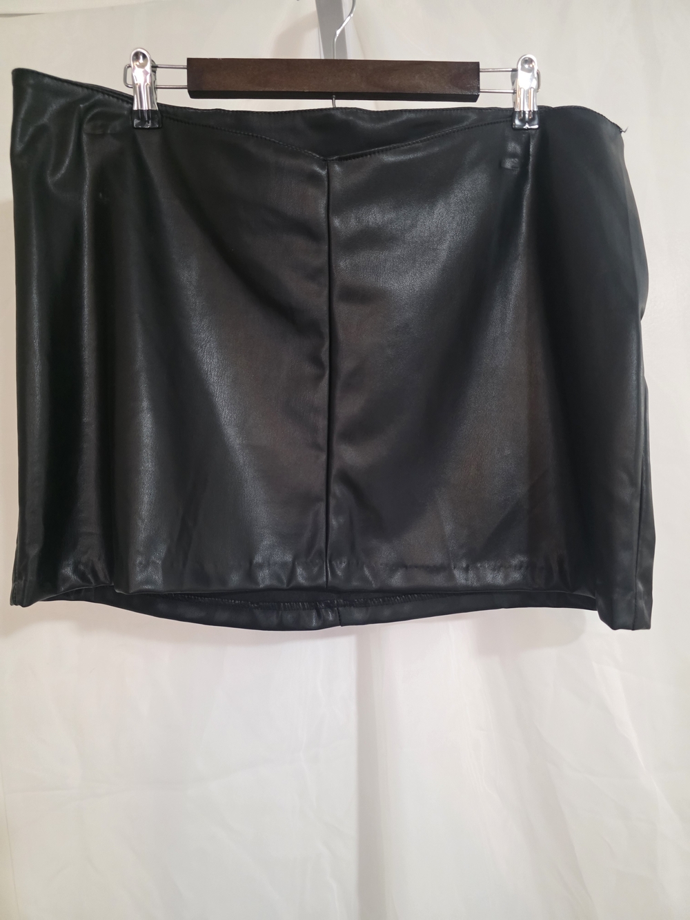 Divided Black Faux Leather Mini Skirt